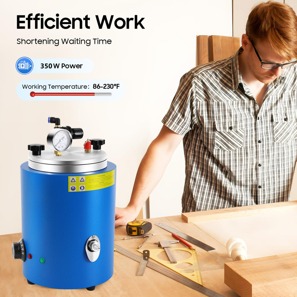 Wax Injector Vacuum Casting Machine 2.2L, 350W Round Barrel Mold 86-230°F with Double Nozzle Vacuum for Jewelry Wax Injection Beading Making Kit