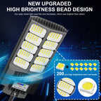 New 6500W Solar Street Lights Outdoor Waterproof - Commercial Outdoor Solar Light, 200pcs High Brightness LEDs, Solar Parking Lot Lights Dusk to Dawn for Yard Garden with Motion Sensor - 4 Pack