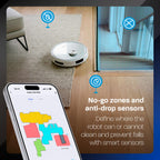 V50 PRO Robot Vacuum and Mop, 10,000Pa Suction, Self-Emptying Base, 360° LiDAR Navigation, Dual Rotating Mops, App/Alexa/Google Control, Ideal for Pet Hair, Carpet & Hard Floors