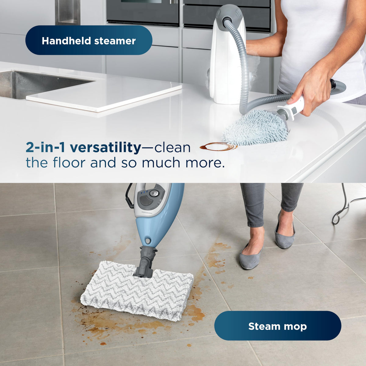 Shark Lift-Away Steam Mop with Detachable Handheld Steam, Blue, S3972BRN