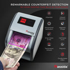 Cassida Omni-ID 2-in-1 Currency Counterfeit Detector with UV Identification Verification Lights – Bill Checker with Infrared, Magnetic and Ultraviolet Sensors - Pass/Fail Display (Pass/Fail + UV)
