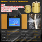 Underground Water Leak Detector, Water Pipe Leak Detector, Two Size Sensors Precise Positioning, High-Sensitivity Digital Display Leakage Sensor, Carrying Case