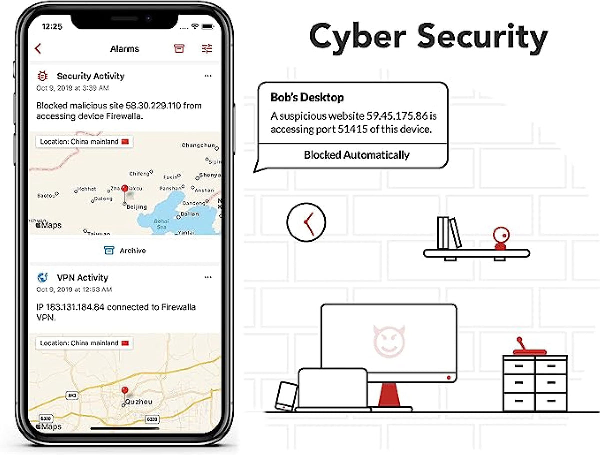 Firewalla: Cyber Security Firewall for Home & Business, Protect Network from Malware and Hacking | Smart Parental Control | Block Ads | VPN Server and Client | No Monthly Fee (Purple SE)