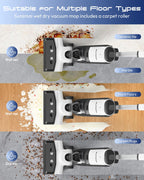 Wet Dry Vacuum Steam Mops, 4-in-1 Steam Vacuum Cleaner for Floor Cleaning