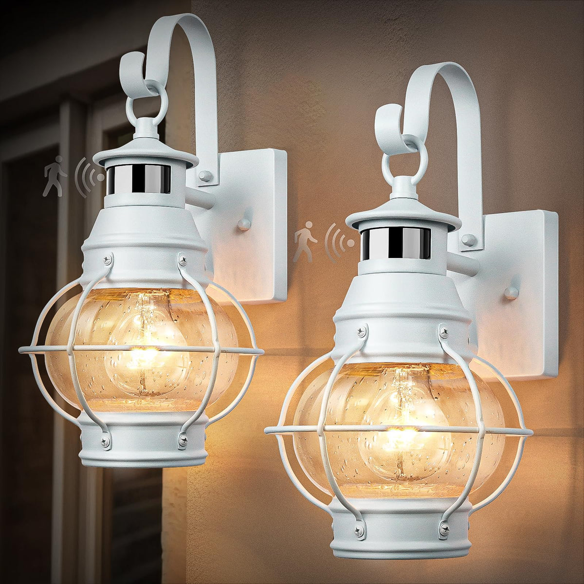 Lamomo 2-Pack Motion Sensor Wall Lights, Porch/Garage/Doorway