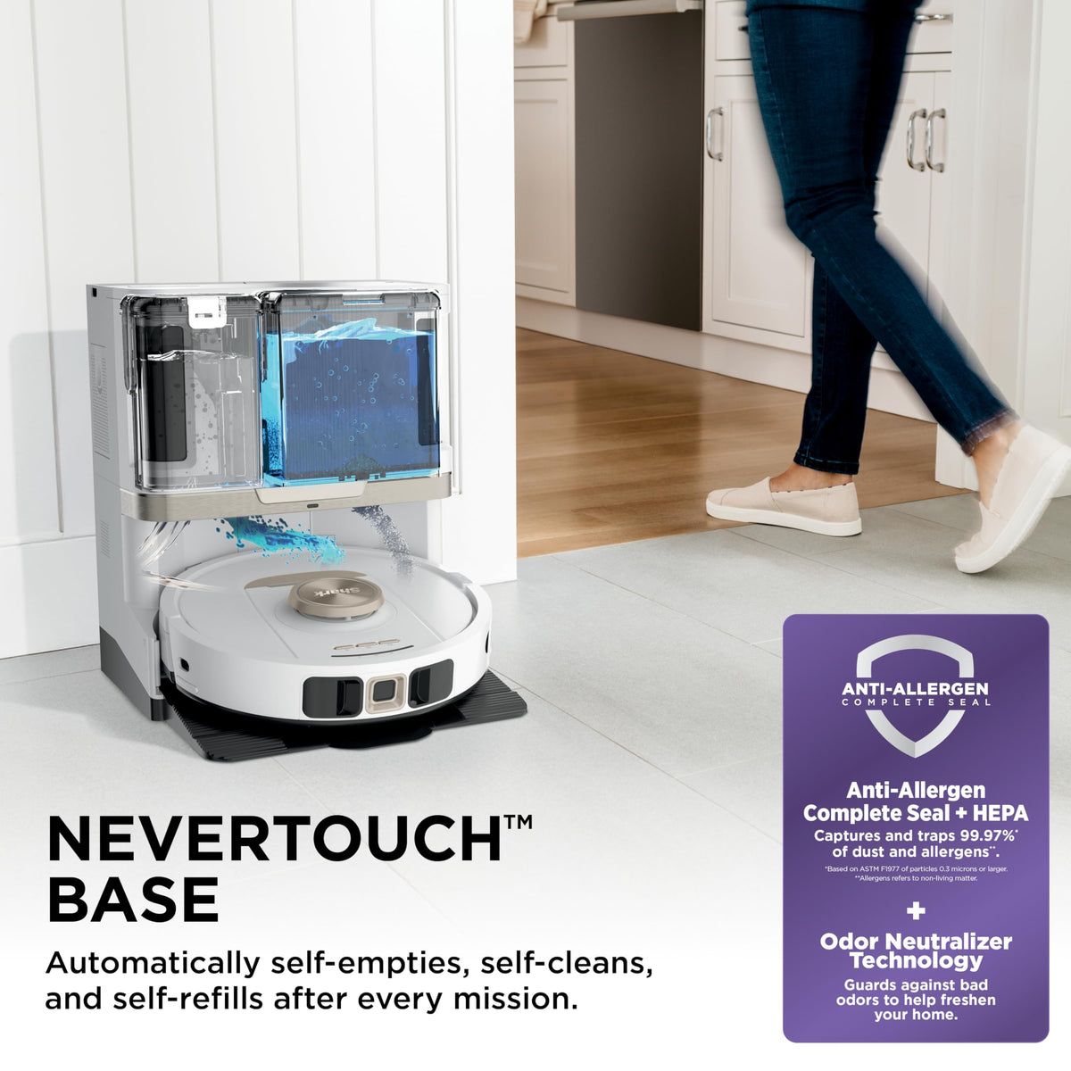 Shark Stratos 2-in-1 Robot Vacuum & Mop, White, RV2720ZE