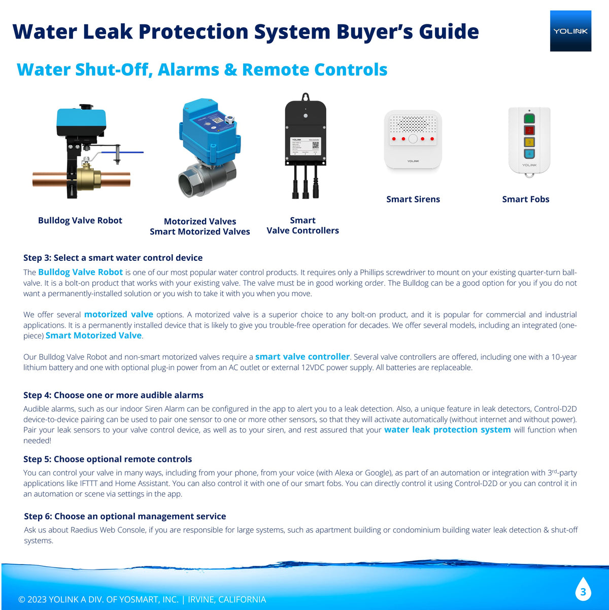 YoLink X3 Version Smart Water Leak Protection Kit: X3 Valve Controller, Bulldog, (4) Leak Sensors & Hub