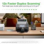 Epson Workforce ES-590W Wireless & USB High-Speed AI & Cloud Ready Desktop Color Duplex Document Scanner for Mac & PC, up to 45 ppm, Large 4.3" Color Touchscreen, 100-Page Auto Document Feeder