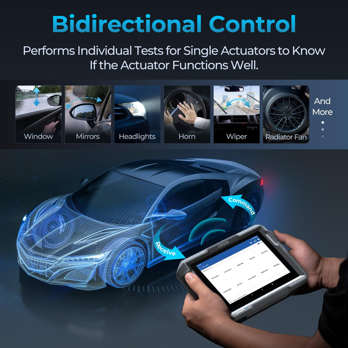 TOPDON AD900 Lite OBD2 Scanner, Bidirectional Scan Tool, 8" Large Screen