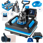 Topdeep Pro Heat Press 15x12 Inch, 5 in 1 Heat Press Machine with 30 OZ Tumbler Press, Swing Away T Shirt Pressing Machine, Combo Tumbler Heat Press Machine Sublimation for T-Shirt Tumblers Hat Cap