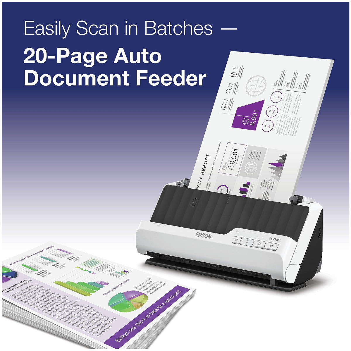 Epson DS-C330 Compact Desktop Document Scanner 20-Page Auto Feeder