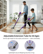 Cordless Stick Vacuum Cleaner for Home: 550W 45KPa 55 Min Runtime,Powerful Suction with HEPA Filter, Anti-Tangle Brush,Rechargeable Battery,Lightweight Vacuum for Pet Hair,Carpets & Hard Floors
