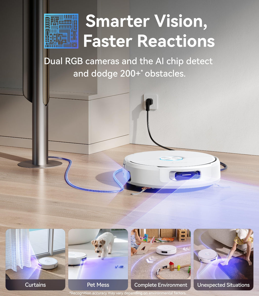 NARWAL Flow Robot Vacuum and Mop Combo, 22000Pa, AI Avoidance, White (Renewed)