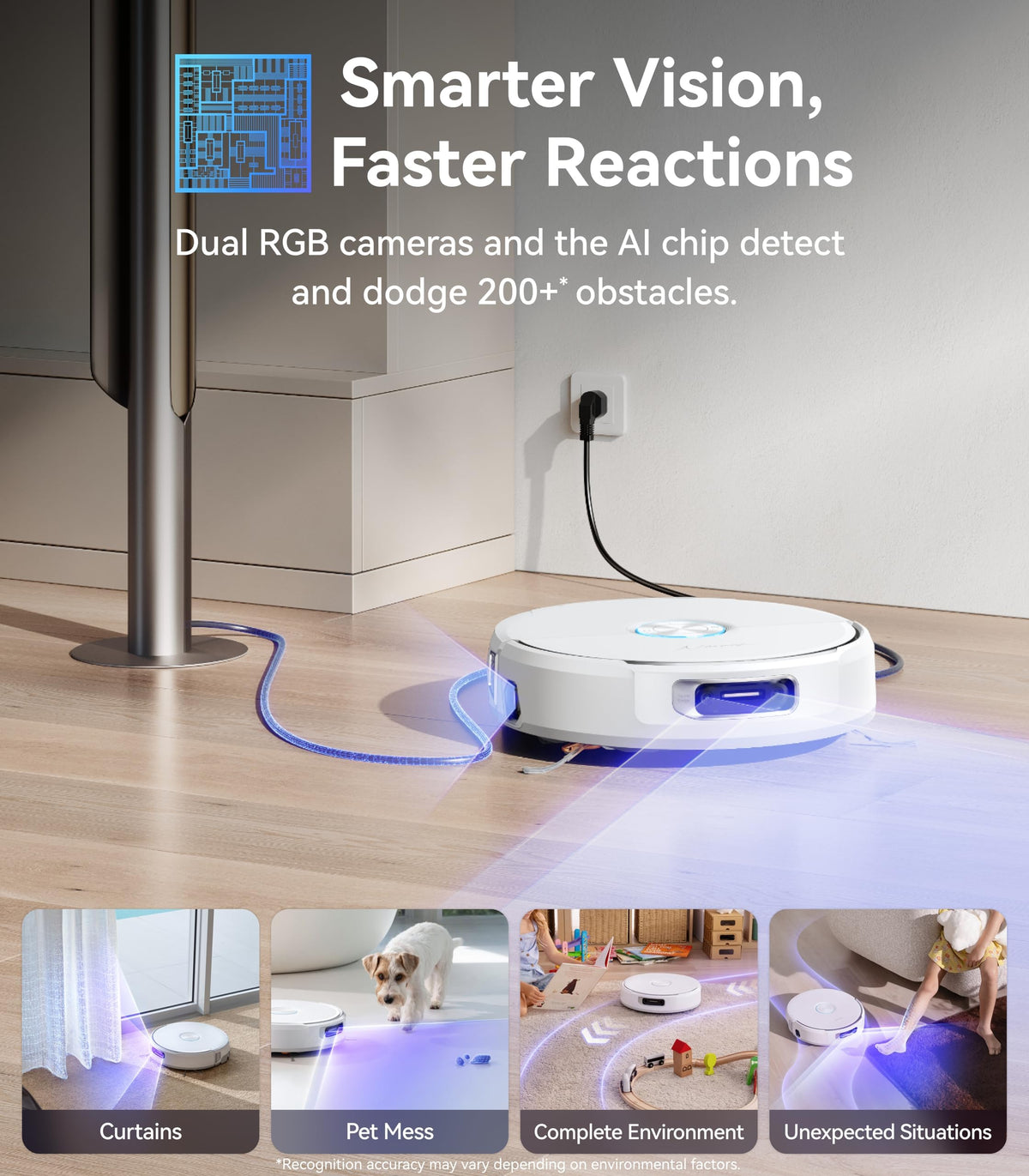 NARWAL Flow Robot Vacuum and Mop Combo, 22000Pa, AI Avoidance, White (Renewed)