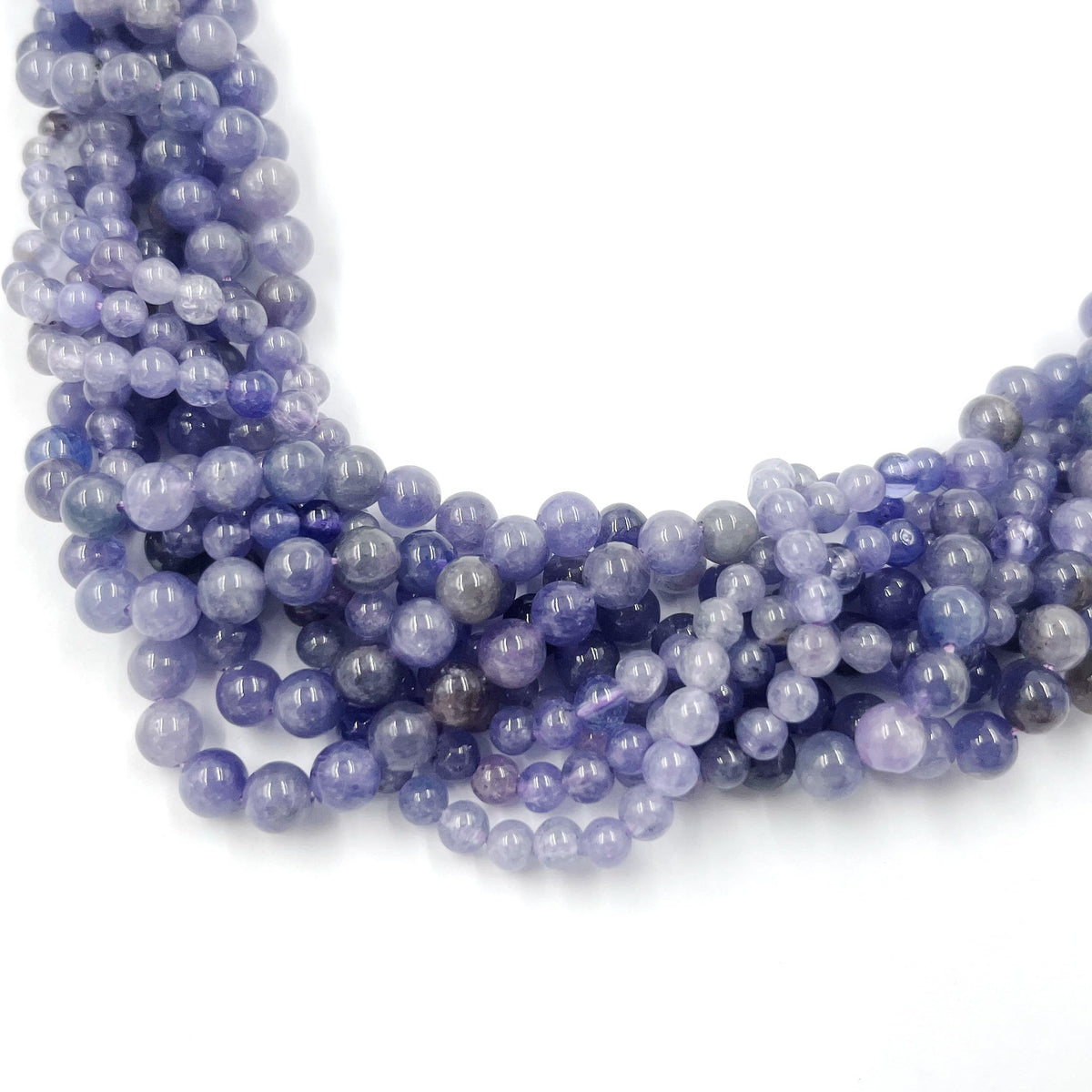 Natural Stone Beads for Jewelry Making Loose Beads with Stretch Cord for Bracelet Necklace Making AAA Tanzanite Beads 6mm