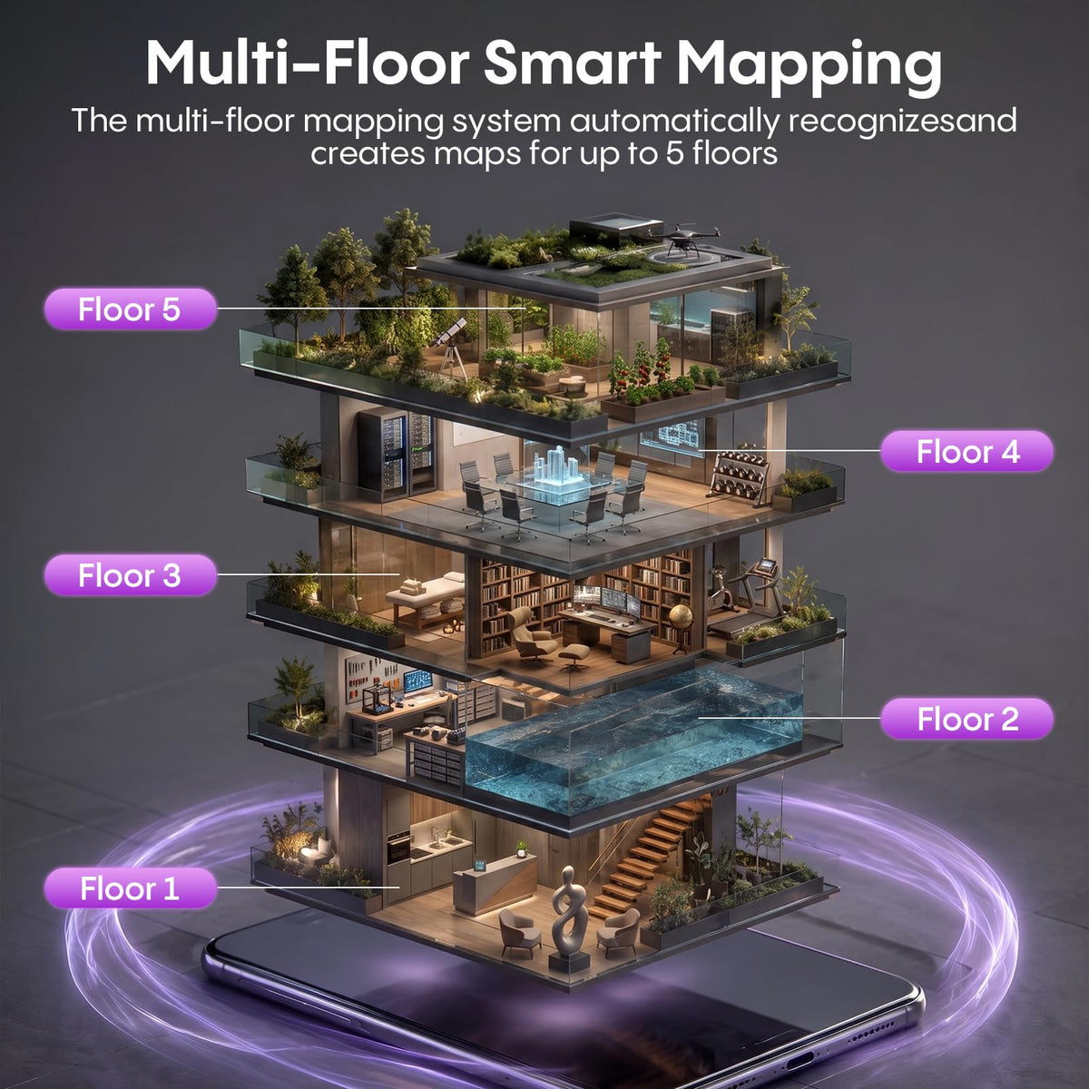 Bagotte Robot Vacuum and Mop Combo,6000Pa LiDAR Navigation Robotic Vacuum Cleaner,Self-Emptying Station for 90 Days,Wi-Fi/App/Voice Control,Ideal for Carpets&Hard Floors