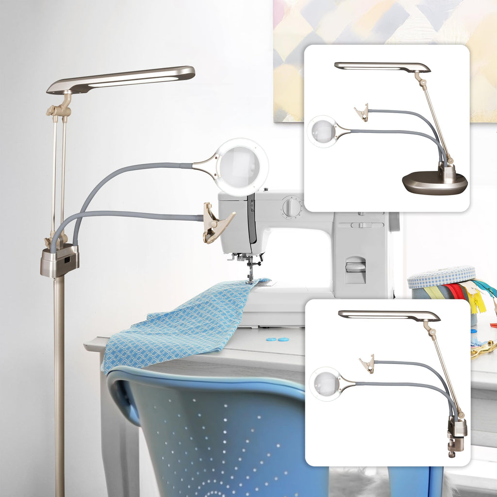 OttLite Ultimate LED 3-in-1 Creative Station with Magnifier, Champagne