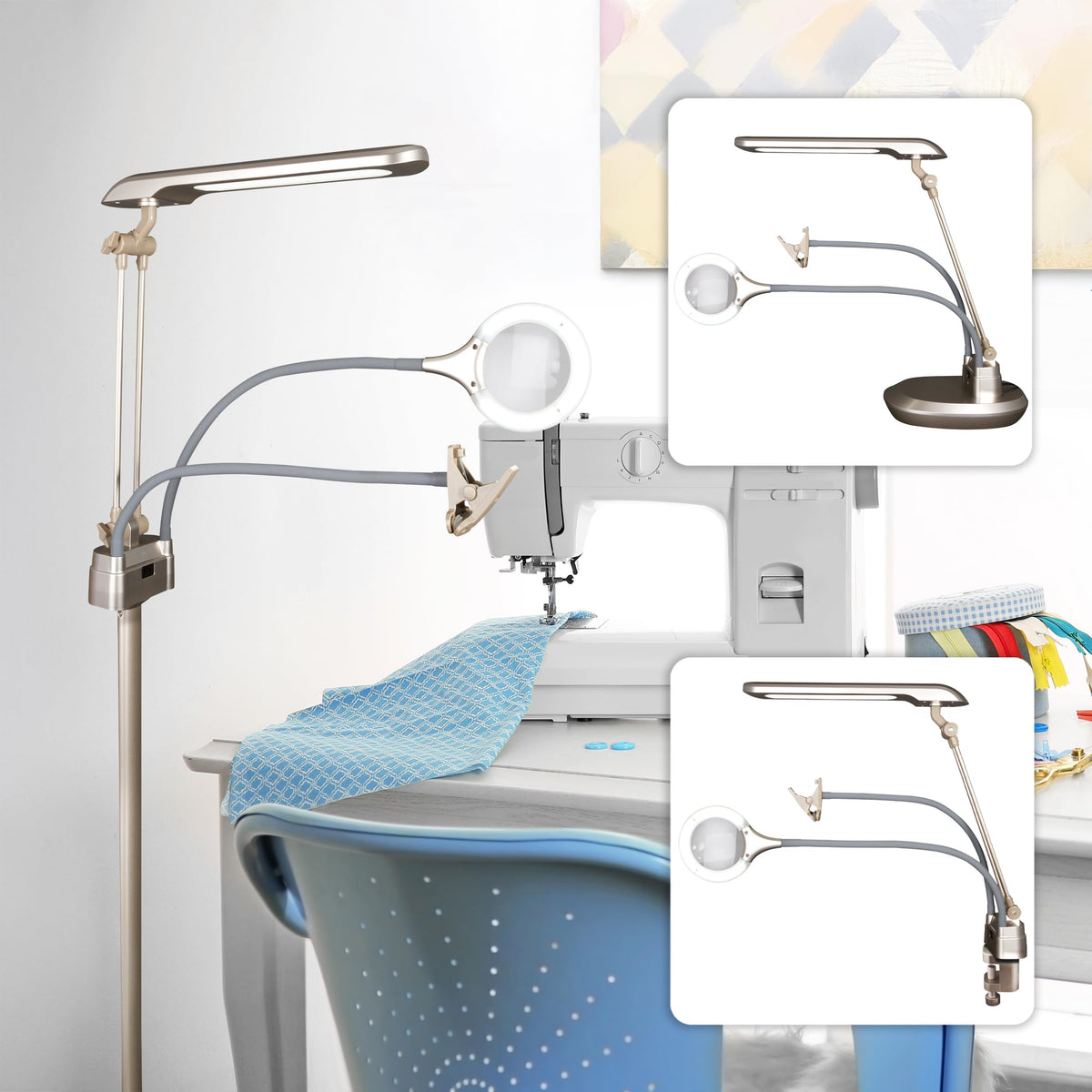 OttLite Ultimate LED 3-in-1 Creative Station with Magnifier, Champagne