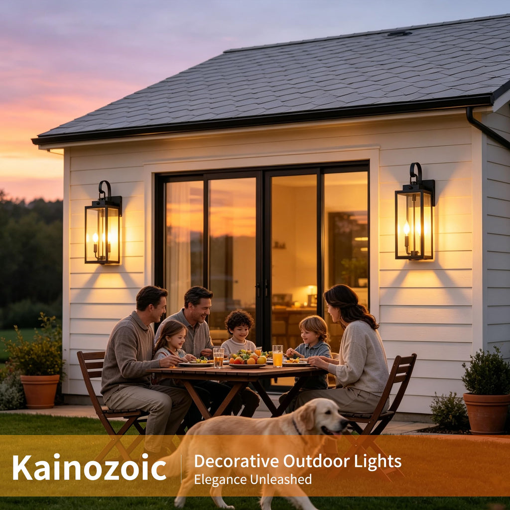 20 Inch Motion Sensor Dawn to Dusk Outdoor Sensor Light Fixture Anti-Rust Exterior Wall Lighting Waterproof Outdoor Wall Lantern for Porch Patio Front Door Garage - 2 Pack