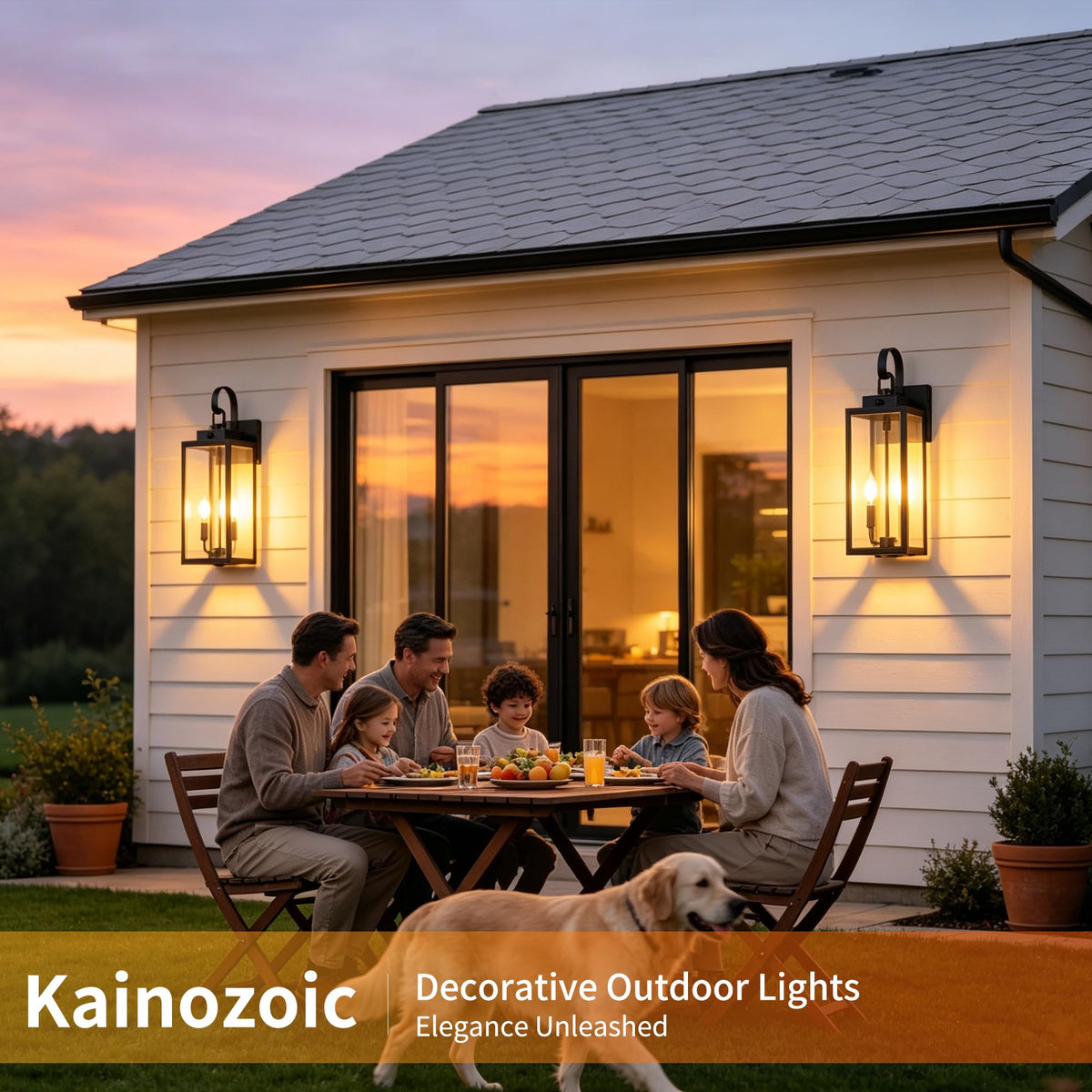 20 Inch Motion Sensor Dawn to Dusk Outdoor Sensor Light Fixture Anti-Rust Exterior Wall Lighting Waterproof Outdoor Wall Lantern for Porch Patio Front Door Garage - 2 Pack