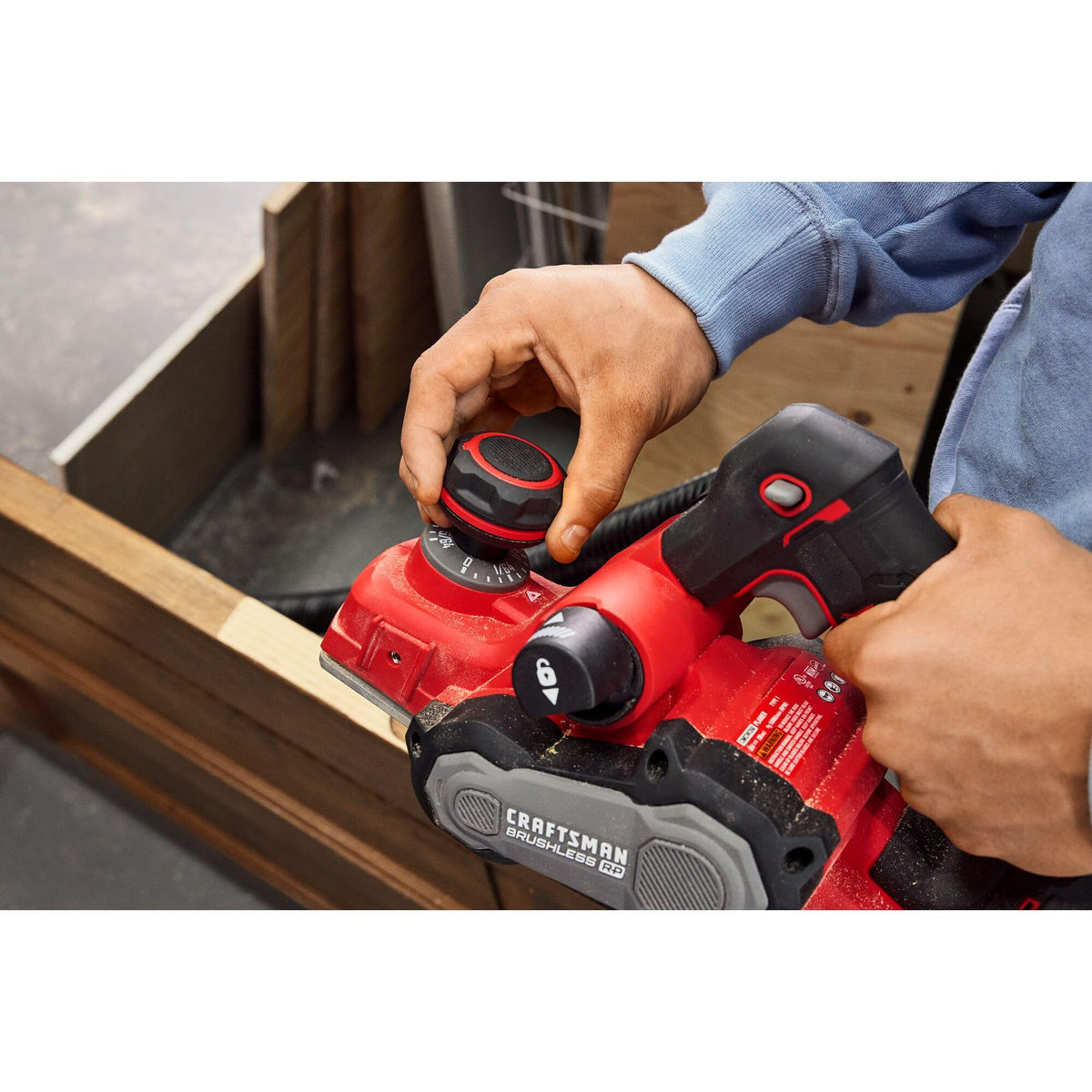 CRAFTSMAN V20 Cordless Brushless Hand Planer, 3-1/4 In. Fast Cutting Wood Planer with Dust Bag, Up to 15,000 RPM, Tool Only (CMCW350B)