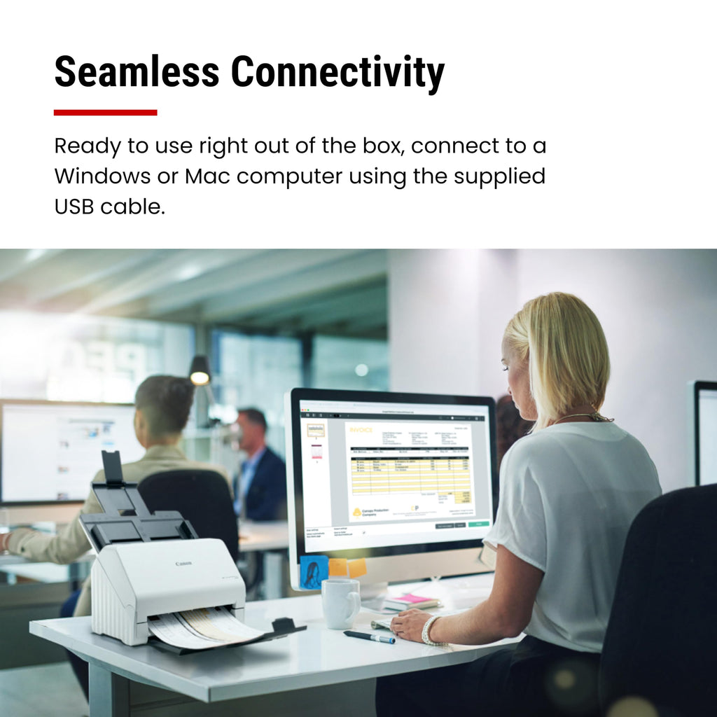 Canon imageFORMULA R30 - Office Document Scanner, Auto Document Feeder, Duplex Scanning, Plug-and-Scan Capability, No Software Installation Required