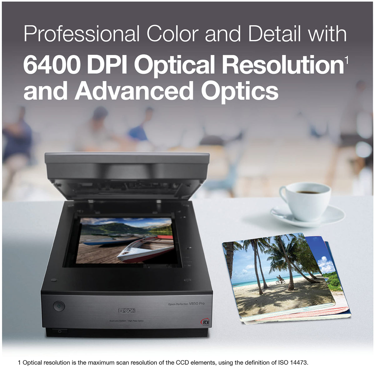 Epson Perfection V850 Pro Photo Scanner, 6400 dpi, Dual Lens, Digital ICE