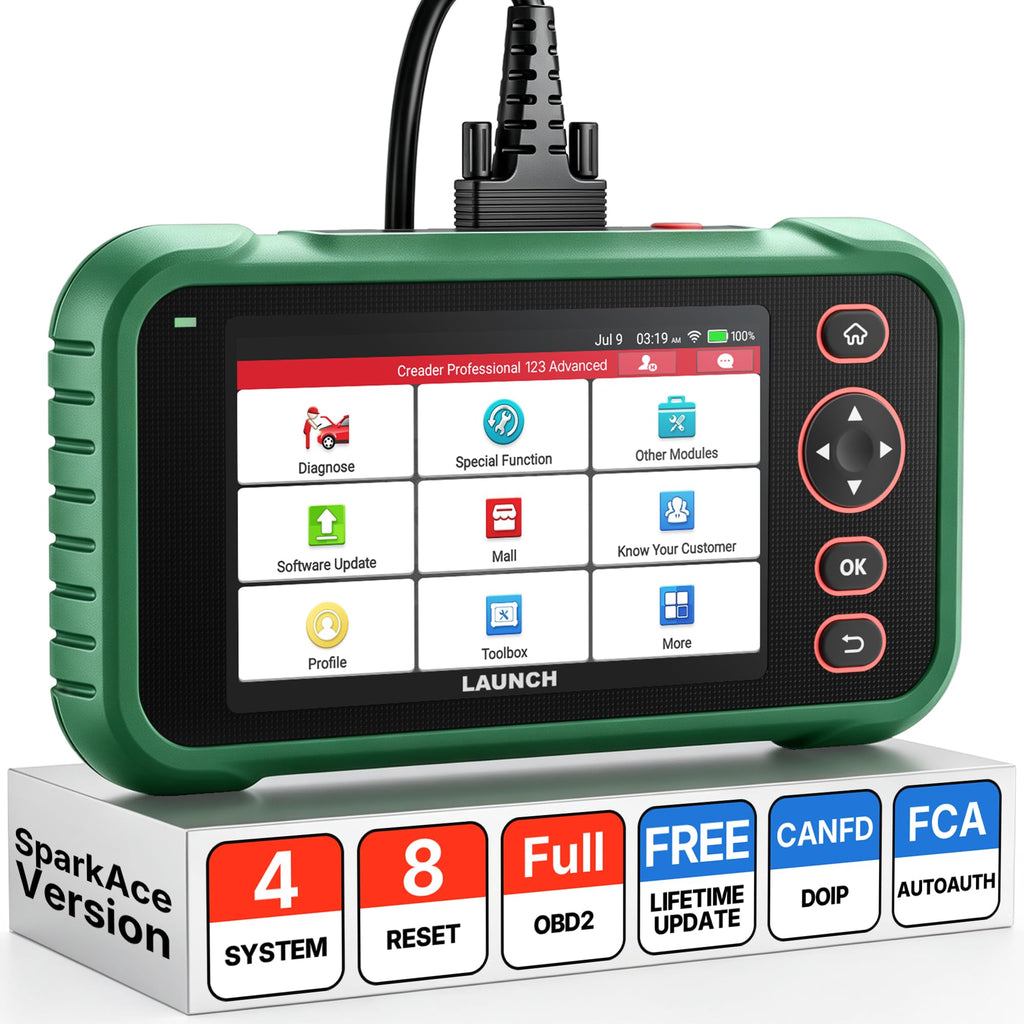 LAUNCH CRP123 Advanced OBD2 Scanner, 8 Reset Scan Tool Lifetime Free Update