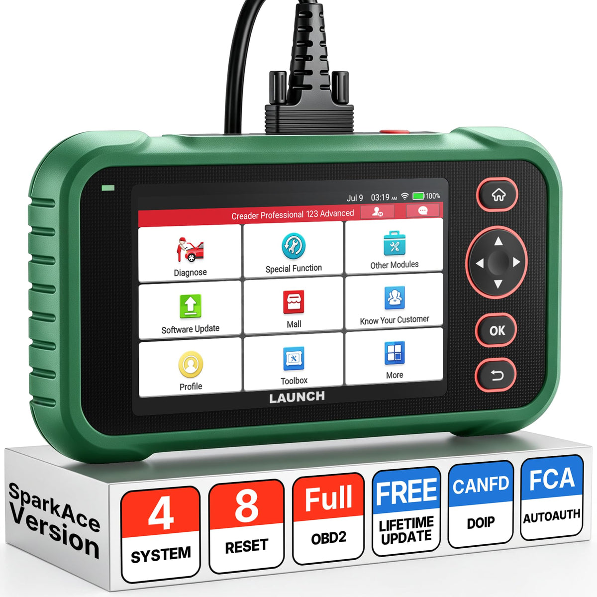 LAUNCH CRP123 Advanced OBD2 Scanner, 8 Reset Scan Tool Lifetime Free Update