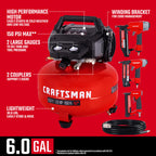 Craftsman 6Gal Pancake Air Compressor 4-Tool Combo Kit, Oil-Free, 150 PSI