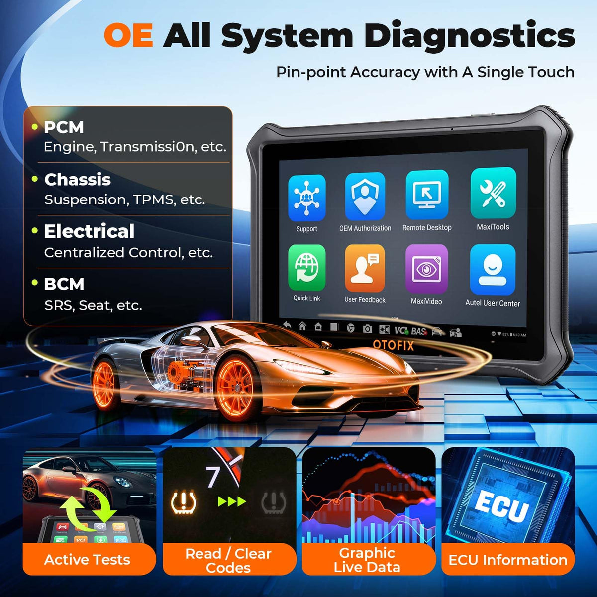 OTOFIX D1 Lite OBD2 Scan Tool, All System Diagnostic, DoIP CAN FD, FCA SGW