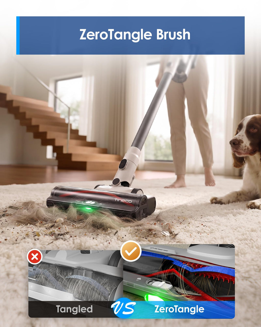 Tineco Pure ONE Station 5 Cordless Smart Vacuum with 2.5L Auto Dust Base, Full-Path Self-Cleaning, 175AW Suction, ZeroTangle Tech, Stick Vacuum Cleaner for Pet Hair, Carpet & Hard Floor