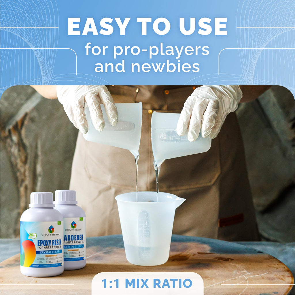 Craft Resin Crystal Clear Epoxy Resin Kit, Low Odor, UV Resistant, 2 Gallon