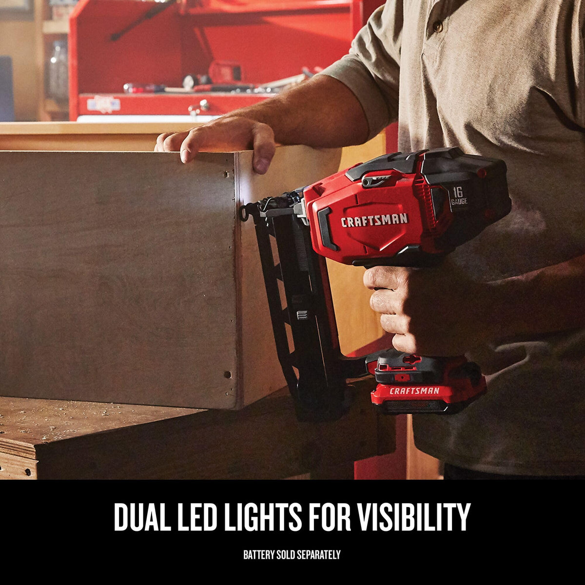 CRAFTSMAN V20 Cordless Finish Nailer, 16 Gauge, Bare Tool Only (CMCN616B)