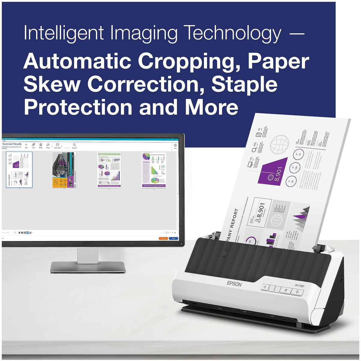 Epson DS-C330 Compact Desktop Document Scanner 20-Page Auto Feeder