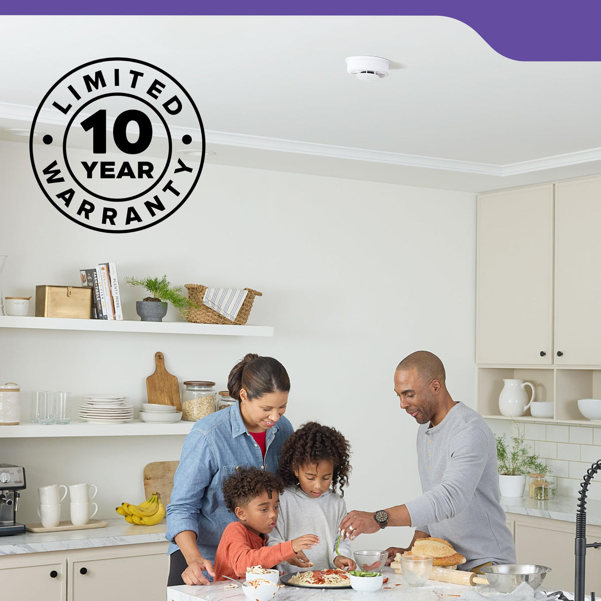 Kidde Smoke & CO Detector, Hardwired & 10-Year Battery, 30CUA10-V, 3 Pack