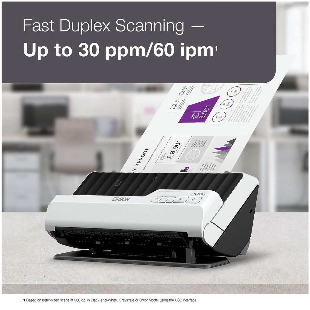 Epson DS-C330 Compact Desktop Document Scanner 20-Page Auto Feeder