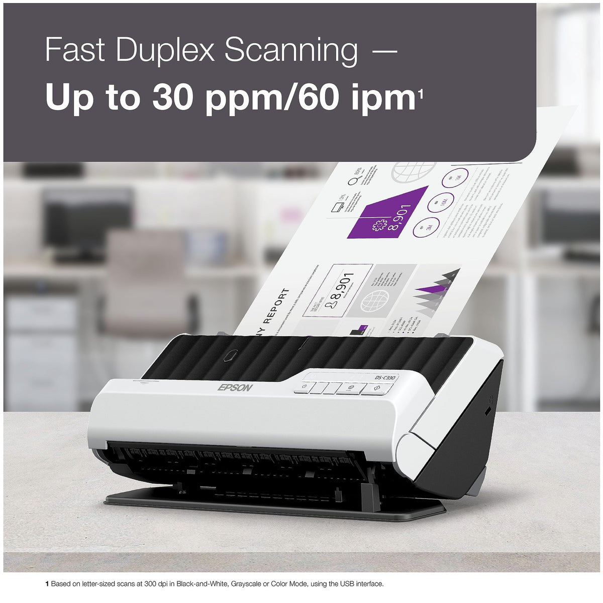 Epson DS-C330 Compact Desktop Document Scanner 20-Page Auto Feeder