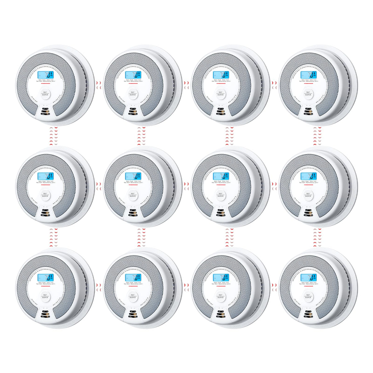 X-Sense Interconnected Smoke and CO Detector, SC07-W, 6-Pack