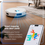 V50 PRO Robot Vacuum and Mop, 10,000Pa Suction, Self-Emptying Base, 360° LiDAR Navigation, Dual Rotating Mops, App/Alexa/Google Control, Ideal for Pet Hair, Carpet & Hard Floors
