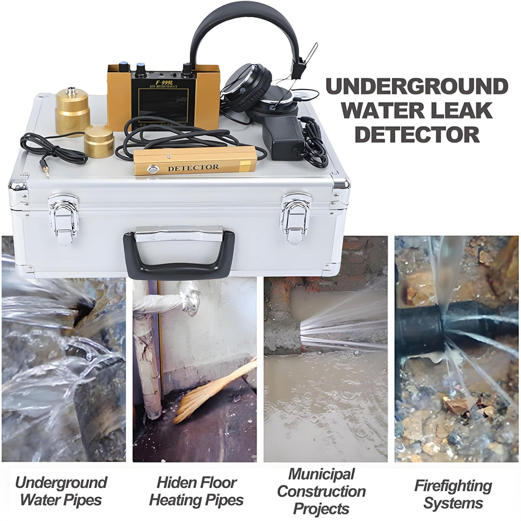 Water Leak Detector Underground – Professional Digital Leak Detection Device with Noise-Canceling Headphones, Adjustable Sensitivity, Ground Sensor & Probe for Home Plumbing, HVAC, Fire Pipes