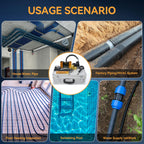 Underground Water Leak Detector, Water Pipe Leak Monitor w/ Dual-Size Sensors for Precise Positioning, High-Sensitivity Digital Display, Ultrasonic & 4-Level Adjust, Includes Earphone & Carrying Case