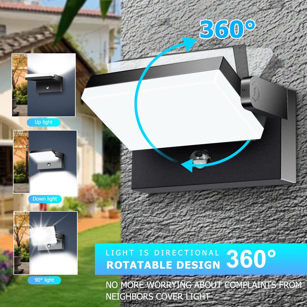 60W LED Motion Sensor Outdoor wall Light Fixtures,2 Pack