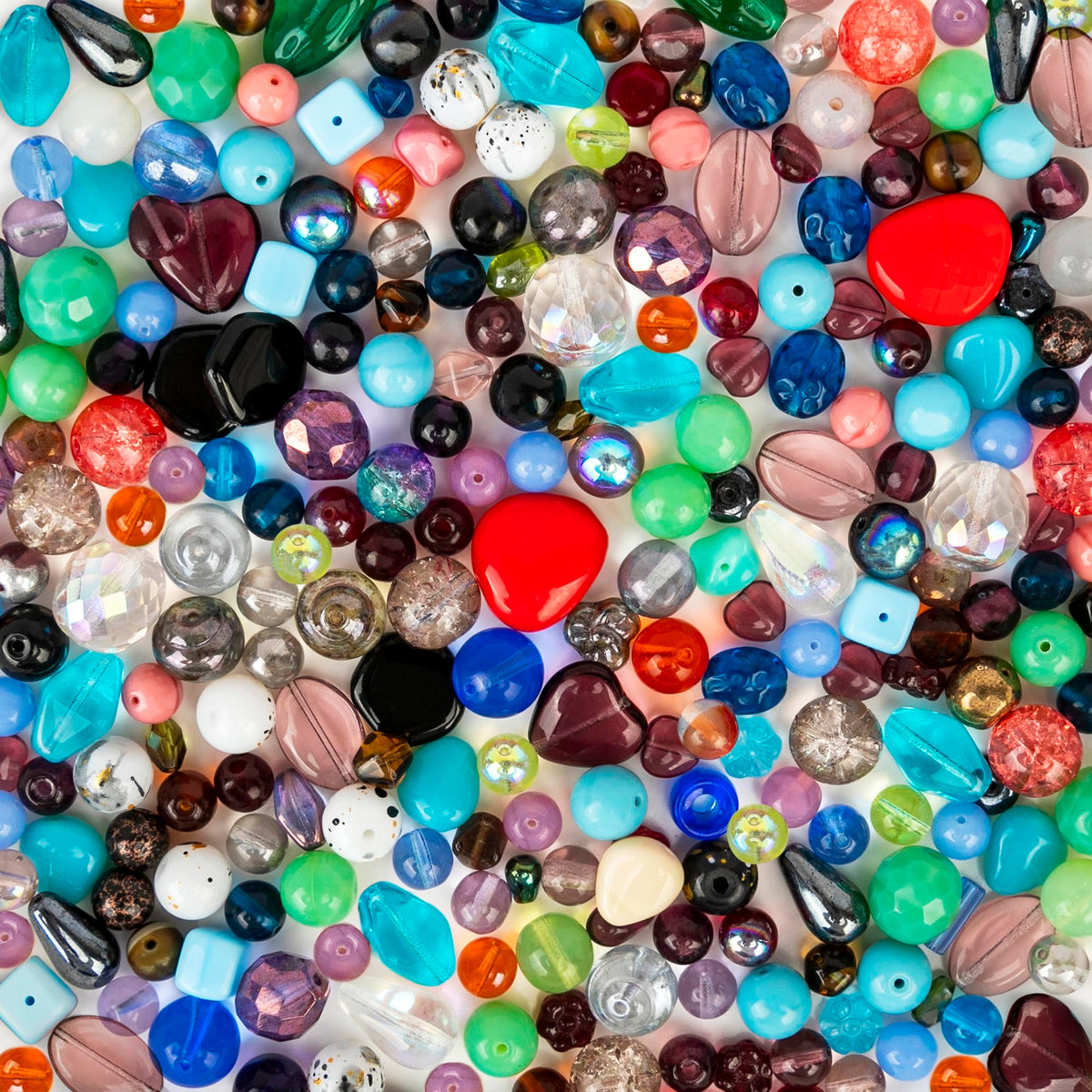 One Pound Assorted Glass Beads for Jewelry Making, DIY Lamp Work, Arts and Crafts, and Decorative Hobby Artistry, Colorful Crystal Assortment Bulk Mix, 4-18mm (Mixed Colors) (12)