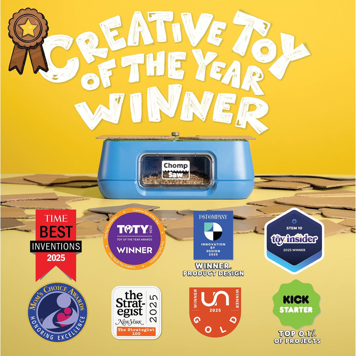 Chompshop ChompSaw Cardboard Cutter, Kid-Friendly Power Tool, Ages 5+