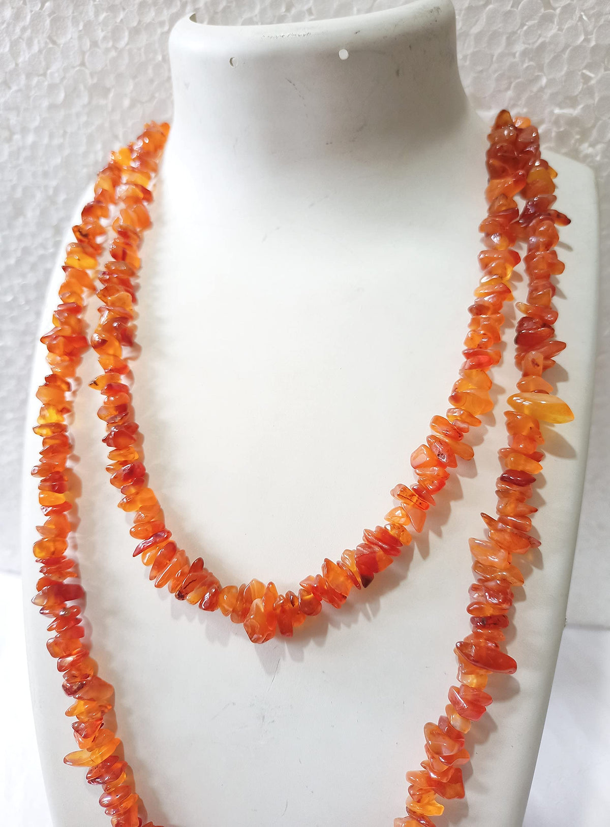 34" Natural Carnelian Chip Beads Strand 350 Ct -Pack of 15, Gravel Uncut/ Freeform Shape, Nuggets for Beading- Jewelry Making, Art & Craft, Wholesale Beads Lot
