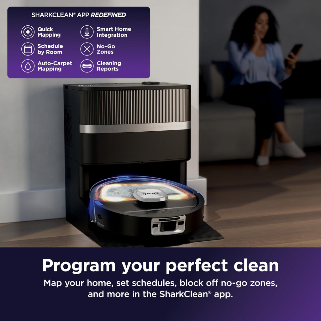 Shark PowerDetect UV Reveal 2-in-1 Robot Vacuum & Mop, Black, RV3020XE