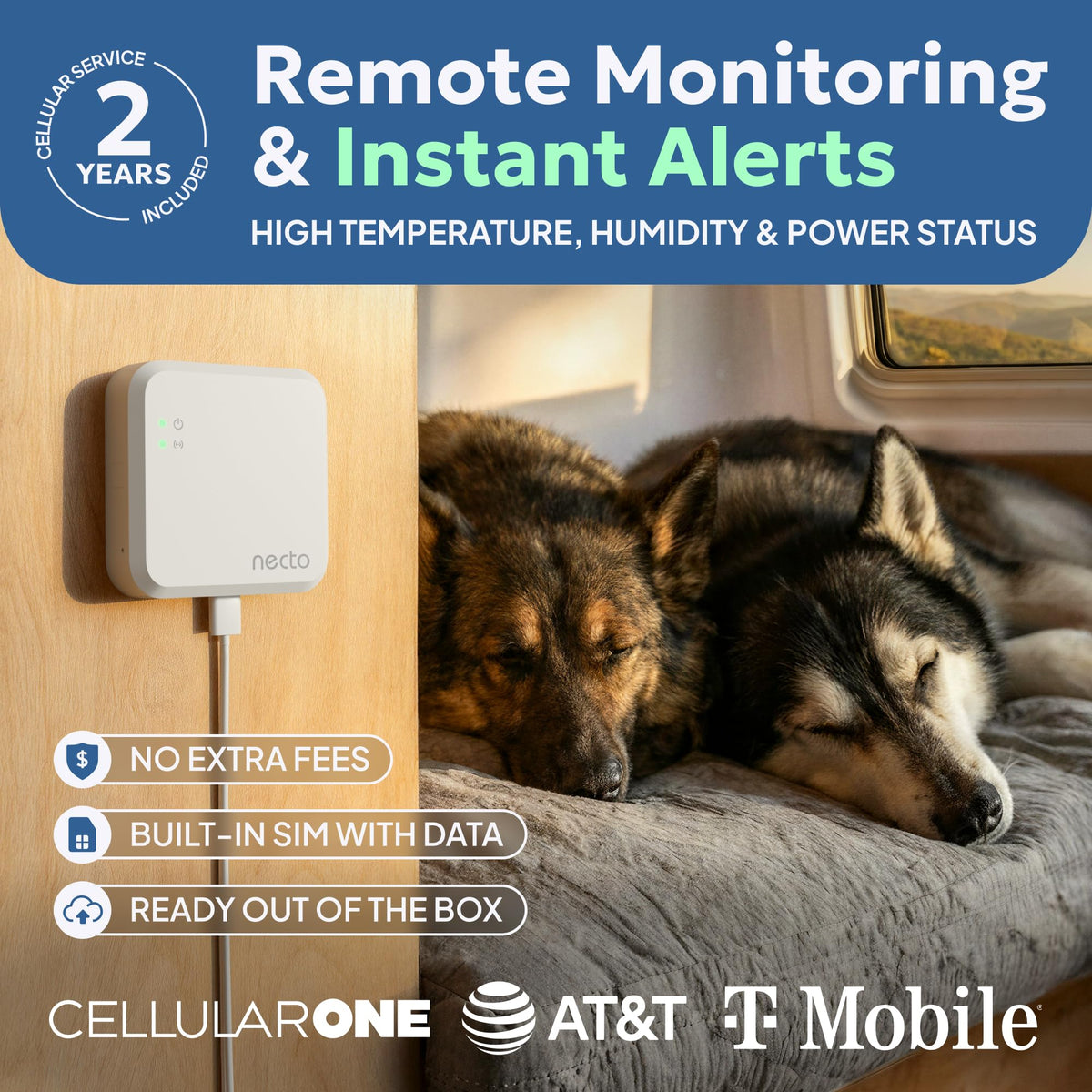 Cellular Temperature Monitor, Power Outage Alarm & Humidity Sensor