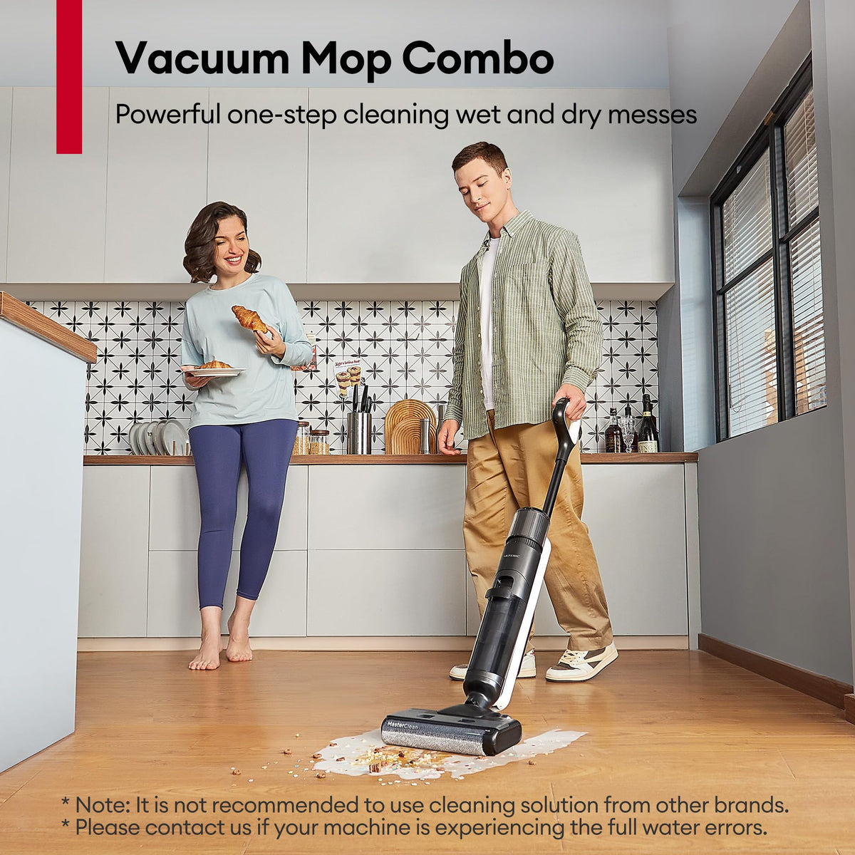 Ultenic Wet Dry Vacuum Cleaner,Cordless Vacuum Mop Combo with Self-Cleaning,Smart Mess Detection,50mins Runtime,3-in-1 Vacuum Mop for Hard Floors,Edge Cleaning,LED Display,Black,AC1 Elite