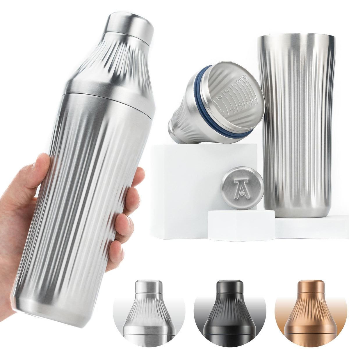 Diamond Edition Hybrid Cocktail Shaker Set, Stainless Steel, 28 oz